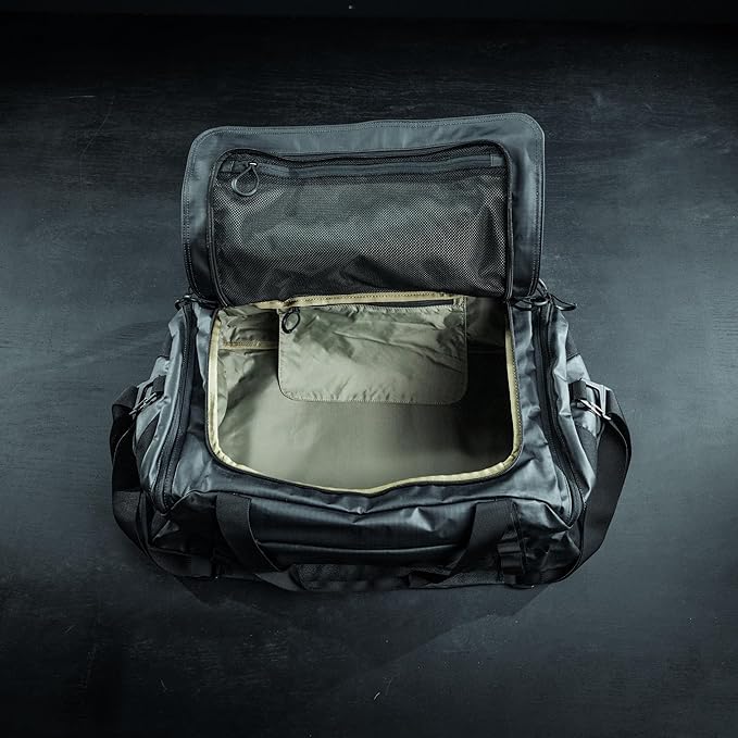 Eberlestock Hyllus Duffel Bag for Men - Durable, Water-Resistant, Small Men's Duffle Bag with Zipper Pockets, Ideal for Travel & Gym, Tactical Gear Bag, Hunting, Fishing, Camping - Black, 45L