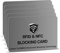 SaiTech IT 5 Pack RFID Blocking Cards, One Protects Entire Wallet Purse, NFC Contactless Bank Debit Credit Card Protector ID ATM Guard - Grey