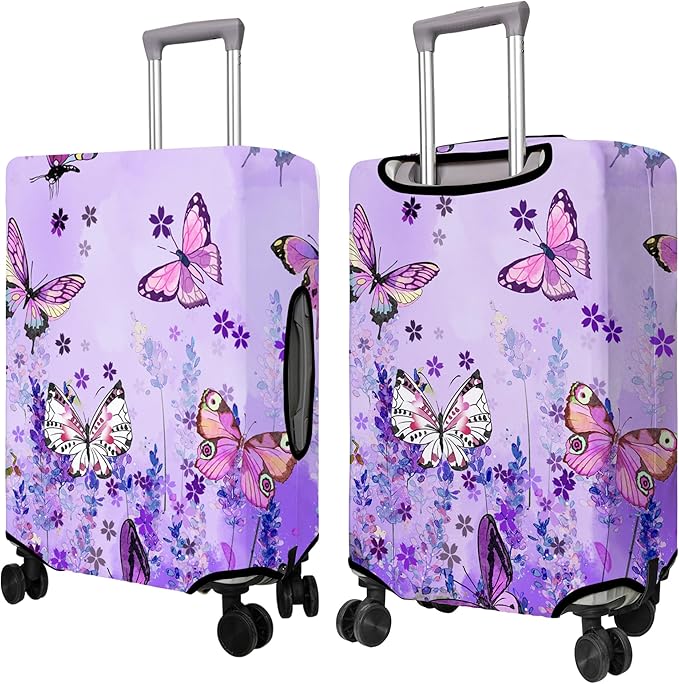 Travel Luggage Cover Suitcase Protector Fits 18-32 Inch Wheel Covers PatternedTravel Related Items Flower Luggage Protector Elastic S
