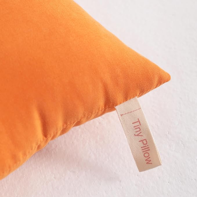 NTBAY Tiny Pillows, Down Alternative 7"x11" Microfiber Mini Pillows for Travel, Pets, Soft Machine Washable Small Pillows for Neck, Wrist, Lumbar and Knee, Orange