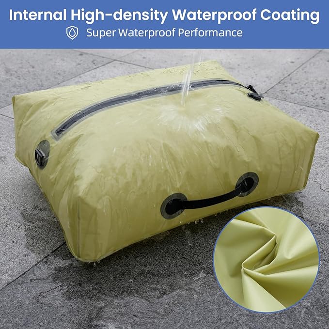 BAGAIL TPU Vacuum Bag for Travel, Reusable Compression Bag with IPX8 Waterproof Zipper, Save Space for Suitcase, Backpack and Carry on (Green, ExtraLarge, No Pump)