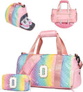 Graduation Gifts for Girls-Girl Gym Bag with Shoe Compartment, Kid Personalized Weekender Overnight Bags, Initial Travel Tote with Makeup Pouch, Gift Ideas for Niece Sister (Letter O)