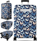 Slohif Luggage Cover for Suitcase Tsa Approved Protector - Luggage Sleeve Large Suit Case Cover Travel Stretch Baggage Case Protective Washable Fit 24-27 Inch Blue Butterfly M