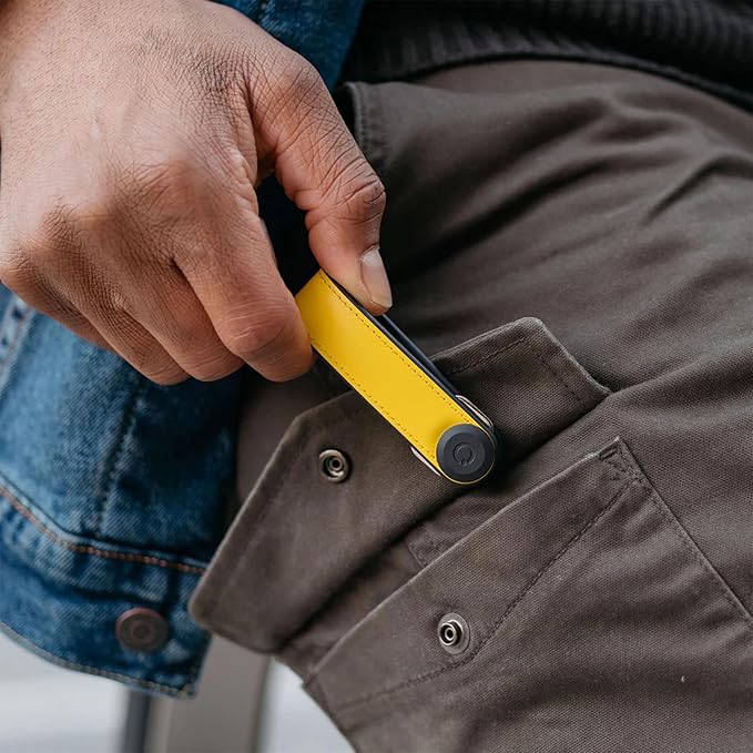Orbitkey Key Organizer Hybrid Leather | Premium Nappa leather & TPU, Stainless Steel Locking Mechanism, Slim & Quiet Profile