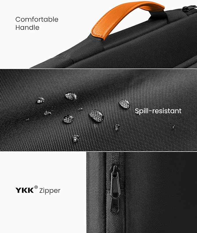 tomtoc 360° Protective Laptop Sleeve for 13.5-14.4 Inch Surface Laptop 6/5/Studio 2/1, Surface Book, Water-Resistant Shockproof Carrying Case Bag for Acer Aspire/Swift, ASUS Vivobook/Zenbook 14, Black