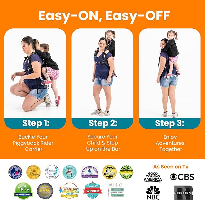 Piggyback Scout Standing Toddler Carrier Backpack - 2-Piece Bundle for Hiking & Travel with Secure Child Safety Harness Included - for Ages 2-4 (Under 50 lbs) - No Accessories Included