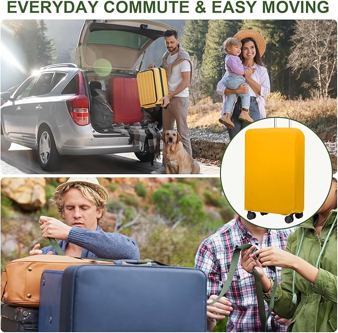 PATIKIL Luggage Cover, Suitcases Covers Elastic Carry on Cover Protector Washable Scratch-Resistant Fits 28-29 Inch Luggage for Travel Business Trips, Yellow