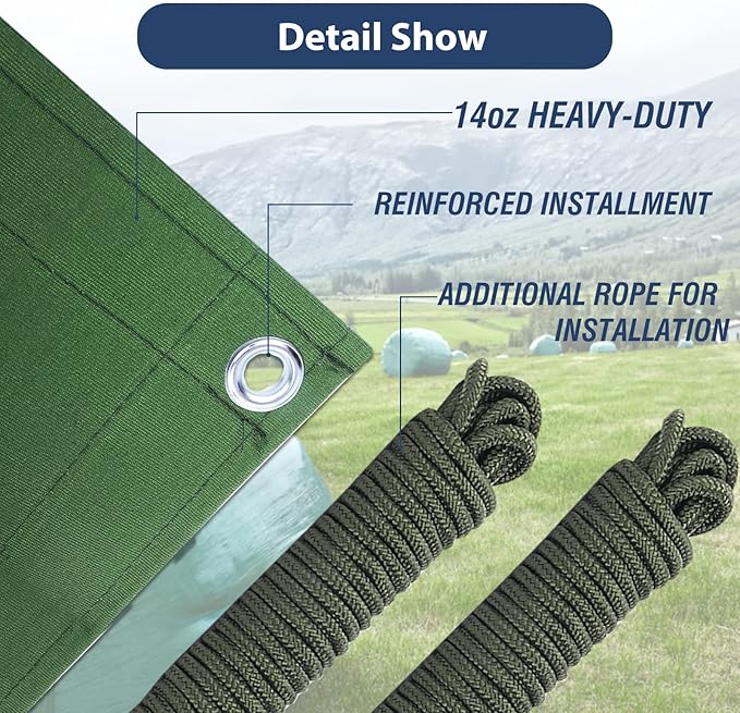 9’x12’ Canvas Tarps Heavy Duty Waterproof Tarpaulins with Aluminum Grommets,UV Resistant, 22Mil Multipurpose Drop Cloth, 14oz Durable Cover Sheet for Outdoor and Indoor Use with Ropes.