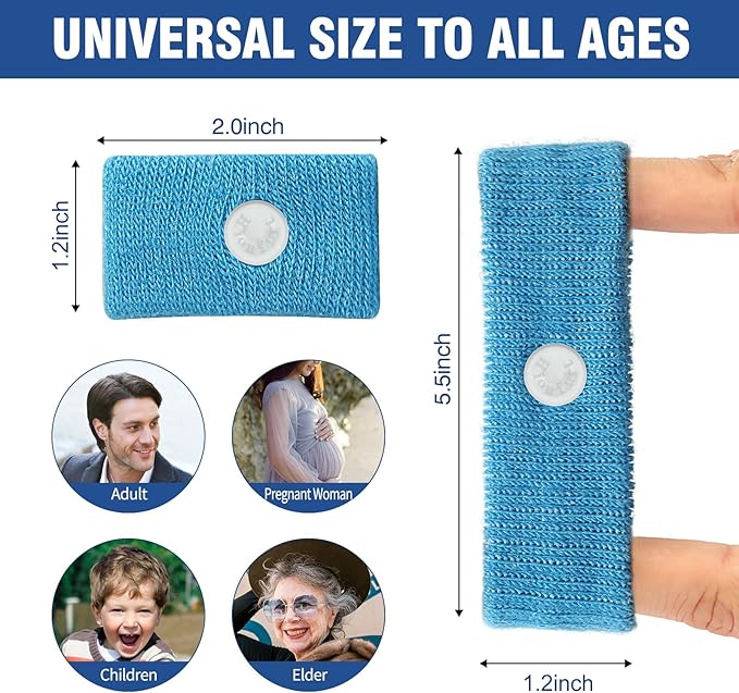 Motion Sickness Bands Anti Nausea Wristband for Adult and Kids Morning Sickness Relief for Pregnant Women Acupressure Nausea Relief for Car, Sea, Air Sickness - 1 Pair Blue