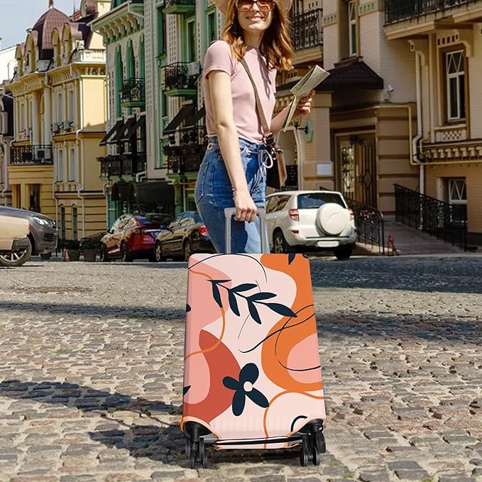 Travel Luggage Cover Suitcase Protector Fits 18-32 Inch Wheel Covers PatternedTravel Related Items Flower Luggage Protector Elastic M