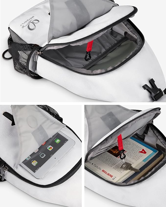 WATERFLY Crossbody Sling Backpack Sling Bag Travel Hiking Chest Bag Daypack