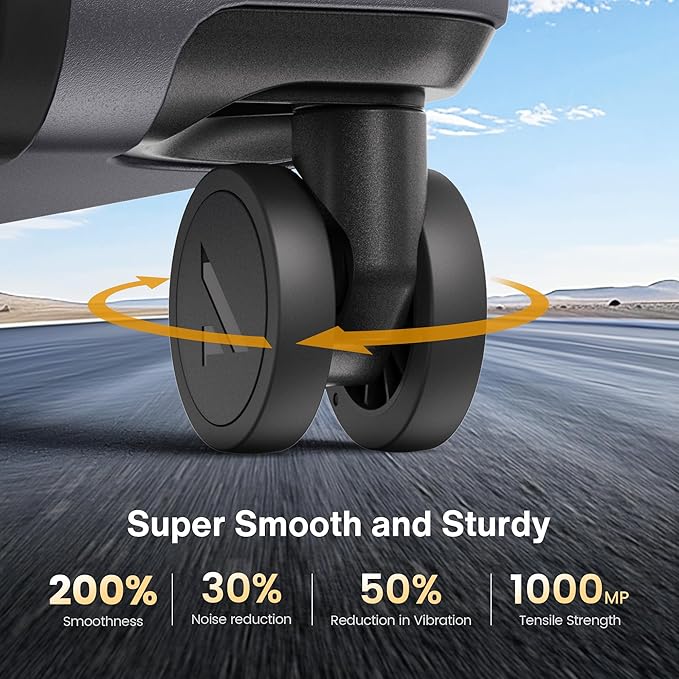 SHOWKOO Luggage Sets 3 Piece Hardside Expandable Lightweight PC Suitcase Sets with Double Spinner Wheels TSA Lock YKK Zipper, Sliver Gray