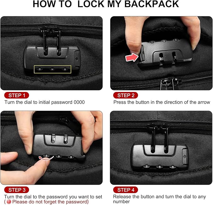 LOVEVOOK Travel Laptop Backpack Waterproof Anti Theft Backpack with Lock and USB Charging Port Large 17-17.3 Inch Computer Business Backpack for Men Women Blue