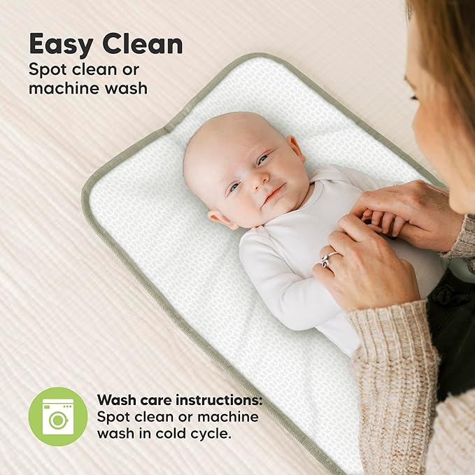 KeaBabies Portable Diaper Changing Pad, Easy Wipe Clean - Foldable Waterproof Baby Changing Mat for Diaper Bag, Compact, Lightweight, 25x13 Baby Changer Travel Essential, Machine Washable (Prairie)