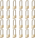 Weather Proof Locks with Same Key#31322, Solid Brass Keyed Alike Padlocks with Long Brass Shackle, Light Duty, 1-1/2" Wide Body, Marine Padlock, Anti Rust Lock, 24 Pack