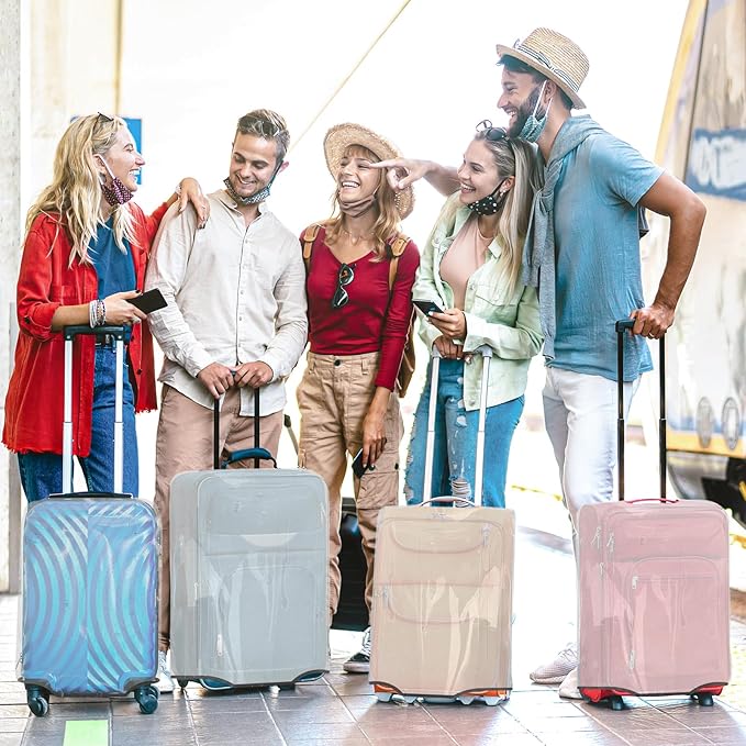 Clear Luggage Cover for 20 inch Suitcase Tsa Approved Thicken PVC Plastic Suitcase Protector Cover for Baggage Travel Waterproof.