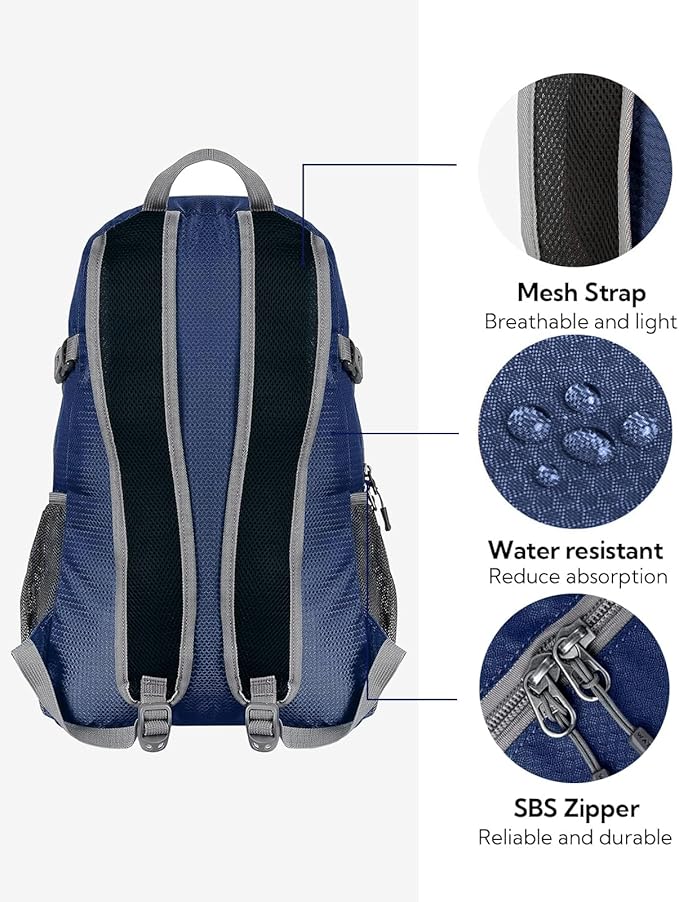 WATERFLY Small Lightweight Packable Backpack: 20l Ultra Light Foldable Travel Hiking Camping Daypack Day Pack for Man Woman