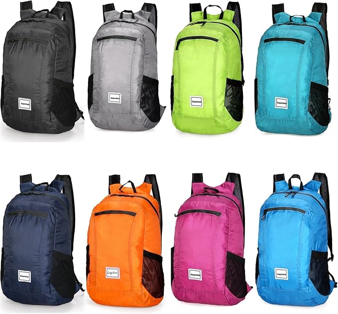 Small Foldable Hiking Daypack Packble Skin Casual Backpack Camping Cycling Travel Outdoor Day Bags Useful (Black)