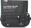 Travel Money Belt & Passport Holder - RFID Blocking Slim Travel Wallet & Fanny Pack for Men and Women - Essential Travel Pouch for Cash, Credit Cards, and Documents