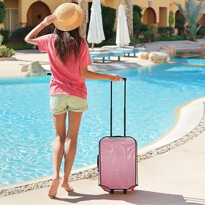 Suitcase Cover for 20" Luggage TSA Approved Clear PVC Thickened Protective Sleeve Cover for Wheeled Luggage Waterproof