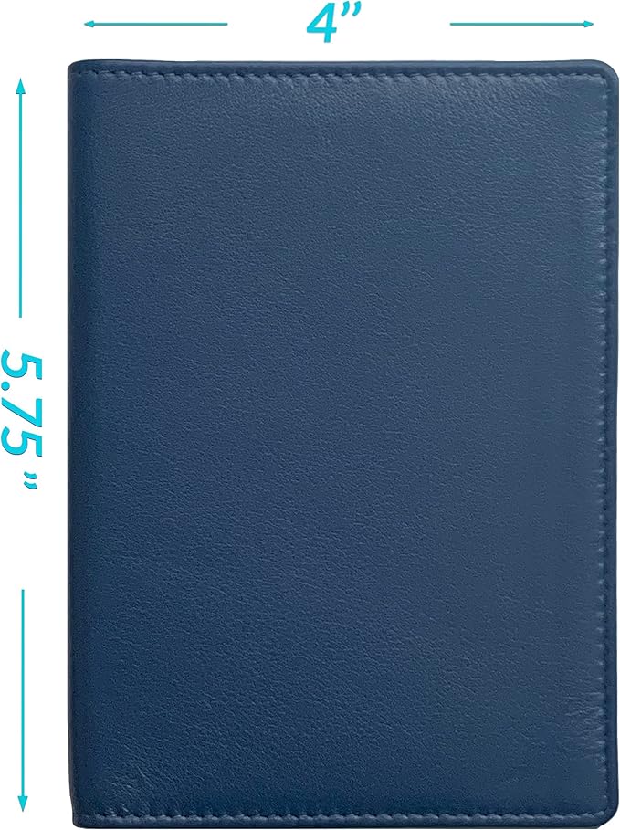 Personalized Monogrammed Navy Leather RFID Passport Wallet
