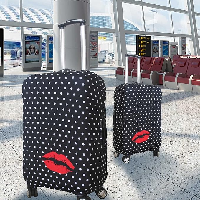 Explore Land Travel Luggage Cover Suitcase Protector Fits 23-26 Inch Case (Polkadot, M)