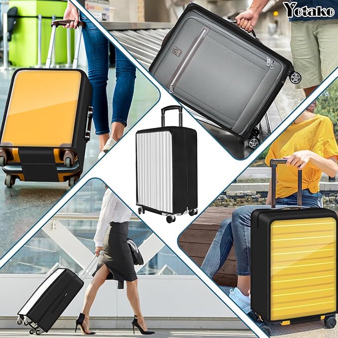 Yotako Upgraded Zippered Transparent PVC Suitcase Cover, No Disassembly Required Clear Luggage Protector for Suitcase Luggage Protector Cover 20''