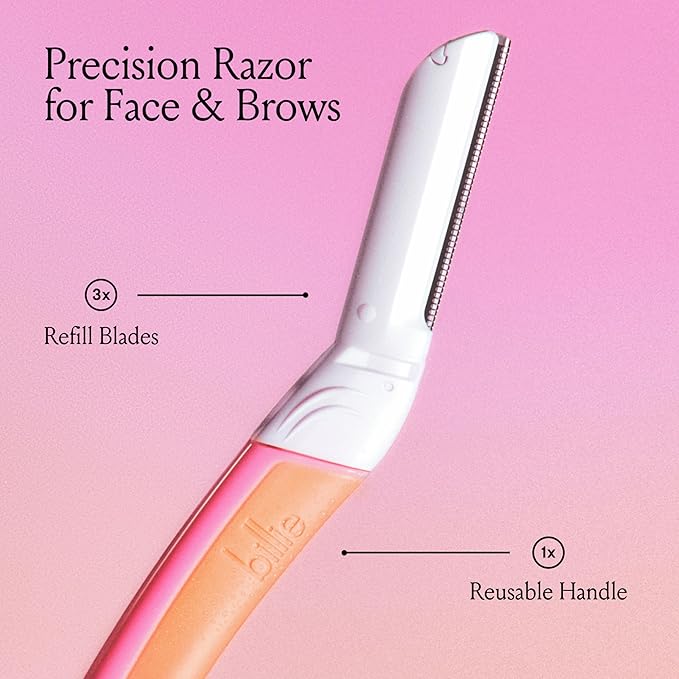 Billie Women's Razor Kit with 5 Blades + Dermaplane Starter Kit with 3 Refill Blades for Facial Hair Removal