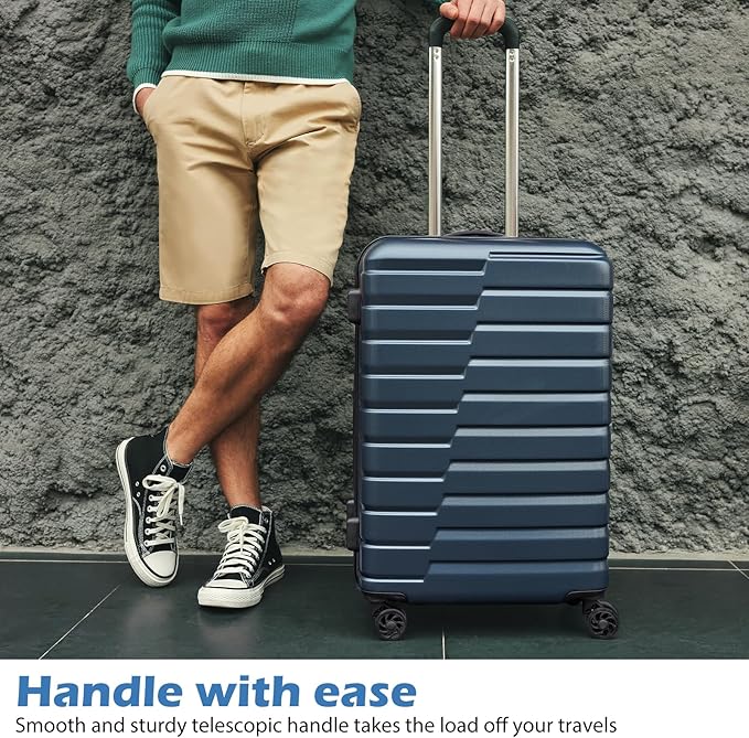 Coolife Medium Luggage Hardside Carry On with Spinner Wheels TSA Lock Telescopic Handle