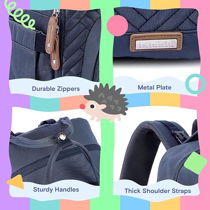 iniuniu Diaper Bag Backpack, 4 in 1 kit Large Unisex Baby Bags for Boys Girls, Waterproof Travel Back Pack with Diaper Pouch
