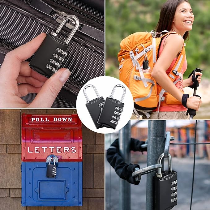 Moxweyeni 10 Pcs 4 Digit Combination Lock Small Combo Luggage Number Locks Outdoor Waterproof Padlock for Traveling Toolbox Gym Door Locker Suitcases Employee Hasp Storage