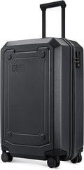 NINETYGO Carry On Luggage 22x14x9 Airline Approved, Carry On Suitcase with Smooth Double Spinner Wheels, Hard Shell PC+ABS Suitcase Carry-On, Lightweight Travel Luggage, TSA Approved (Black, Sahara)