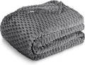 Bare Home Textured Fleece Blanket - Full/Queen - Ultra-Soft Lightweight for Bed, Sofa, and Couch - Luxury Microplush - Cozy Warm Blanket (Full/Queen, Waffle Grey)