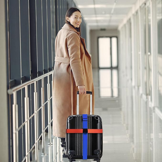 Luggage Straps for Suitcases TSA Approved Travel Belt 8 Pack by Chelmon (Mixed Colors)