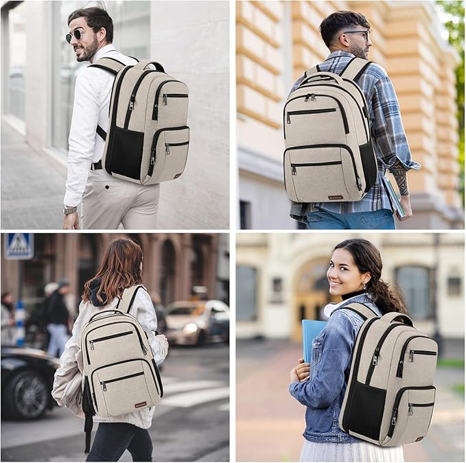 Backpack for Girls Women, School Backpack for Teen Boys, Lightweight Casual High School Bookbag, Daily-use Travel Laptop Backpack with USB Charging Port Fits 15.6 Inch Notebook
