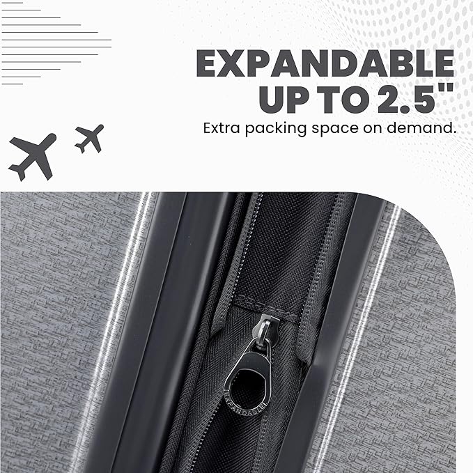 Spyder Traverse 3 Piece Luggage Set, 360° Spinner Wheels, TSA Approved Lock, (20 Inch Carry On, 25 Inch Medium, 29 Inch Large), Charcoal