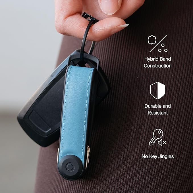 Orbitkey Key Organizer Hybrid Leather | Premium Nappa leather & TPU, Stainless Steel Locking Mechanism, Slim & Quiet Profile