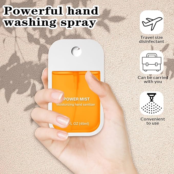 Power Mist Hydrating Hand Sanitizer Spray, Portable Travel-Size Hand Sanitizer Spray, 500-Sprays Each，Suitable for Both Adults and Children (Green Fruit)