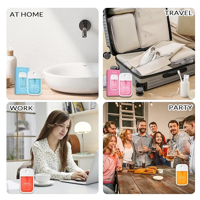 Power Mist Hydrating Hand Sanitizer Spray, Portable Travel-Size Hand Sanitizer Spray, 500-Sprays Each，Suitable for Both Adults and Children (Aloe vera)