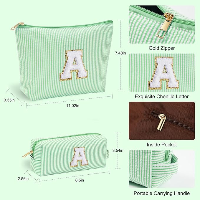 YOOLIFE Birthday Gifts for Women Girls - Personalized Initial Cute Makeup Bags Cosmetic Bag Make Up Bag Toiletry Pouch Gift for Women Her Friend Mom Teacher Sister Teenager Female Bridesmaids Z