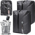 Black Voyage Reusable Vacuum Compression Travel Bag for Carry-On Suitcase and Backpack, Recycled IP67 Waterproof Space Saver Vacpack (2-Pack, 18L - Pump Included)