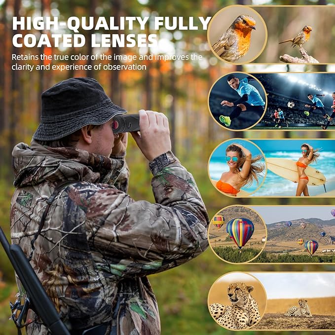 ED HD Binoculars 8x42 for Adults, Waterproof & Fogproof with Magnesium Alloy Body, BAK4 Prism - High Power Binoculars for Bird Watching, Hunting, Travel & Outdoor Sports, Compact Low Light Vision