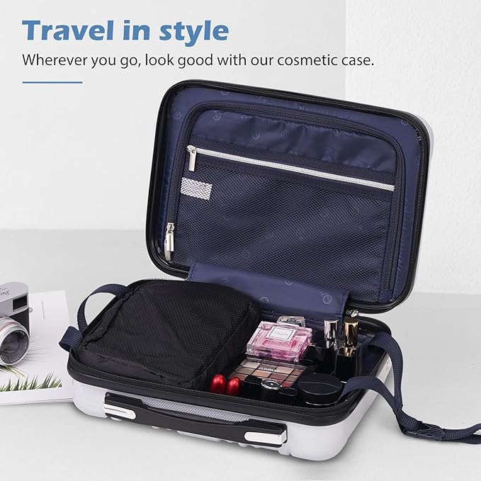 Coolife Luggage Expandable 5 Piece Sets PC+ABS Spinner Suitcase 20 inch 24 inch 28 inch (wine wind new)