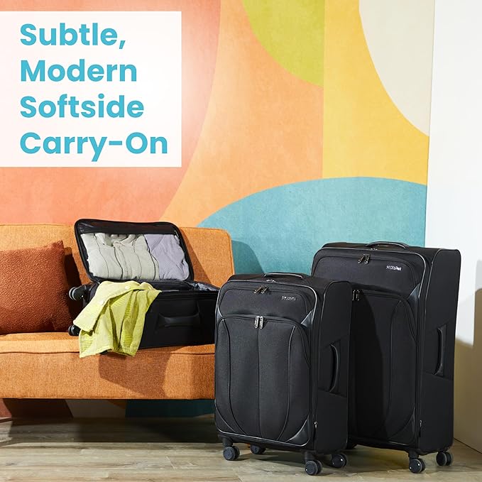American Tourister 4 KIX 2.0 Expandable Softside Luggage with Spinner Wheels, 28 SPINNER, PURPLE ORCHID