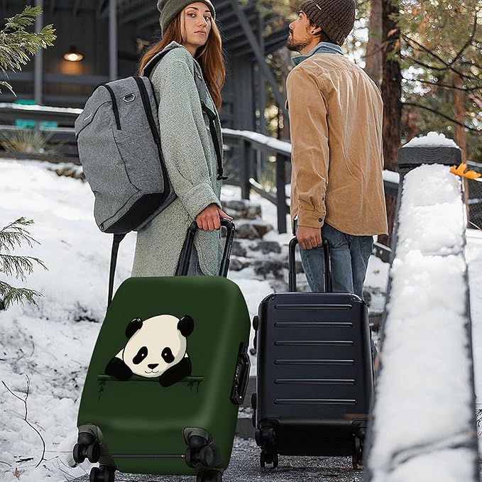ANNA QUEEN Panda Luggage Cover, Cute Panda Design Suitcase Protector, Stretchable Washable Travel Sleeve for 20-22 Inch Luggage