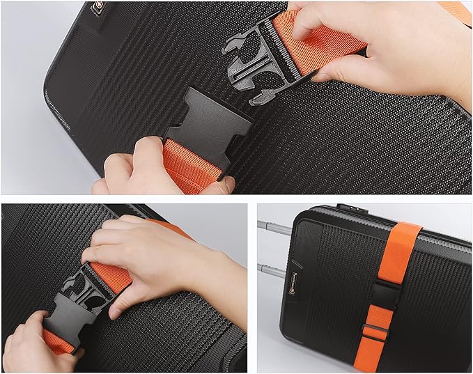 4Pcs Luggage Straps for Suitcase Travel Accessories TSA Approved, 80In Long Belts to Keep Your Suitcase Secure, Adjustable Bag Straps with Quick-Release Buckle for Travel Bag Closure, Multicolor