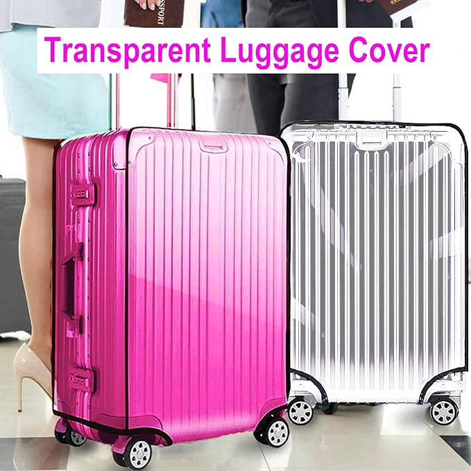 3 PCS PVC Luggage Protector Covers for TSA Approved 20/24/28 Inch Full Clear Suitcase Cover Protector Transparent Luggage Protective Cover Set Full Clear