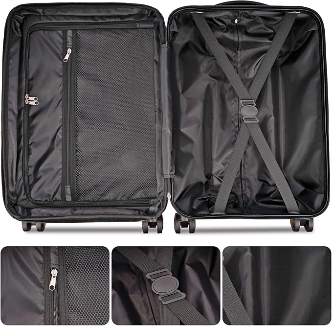 GinzaTravel Luggage Sets 3-Piece Expandable Suitcases with Wheels PC+ABS Durable Hardside Luggage sets TSA lock