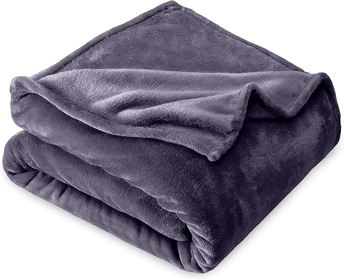 Bare Home Fleece Blanket - Twin/Twin Extra Long - Ultra-Soft Lightweight for Bed, Sofa, and Couch - Luxury Microplush - Cozy Warm Blanket (Twin/Twin XL, Dusty Purple)