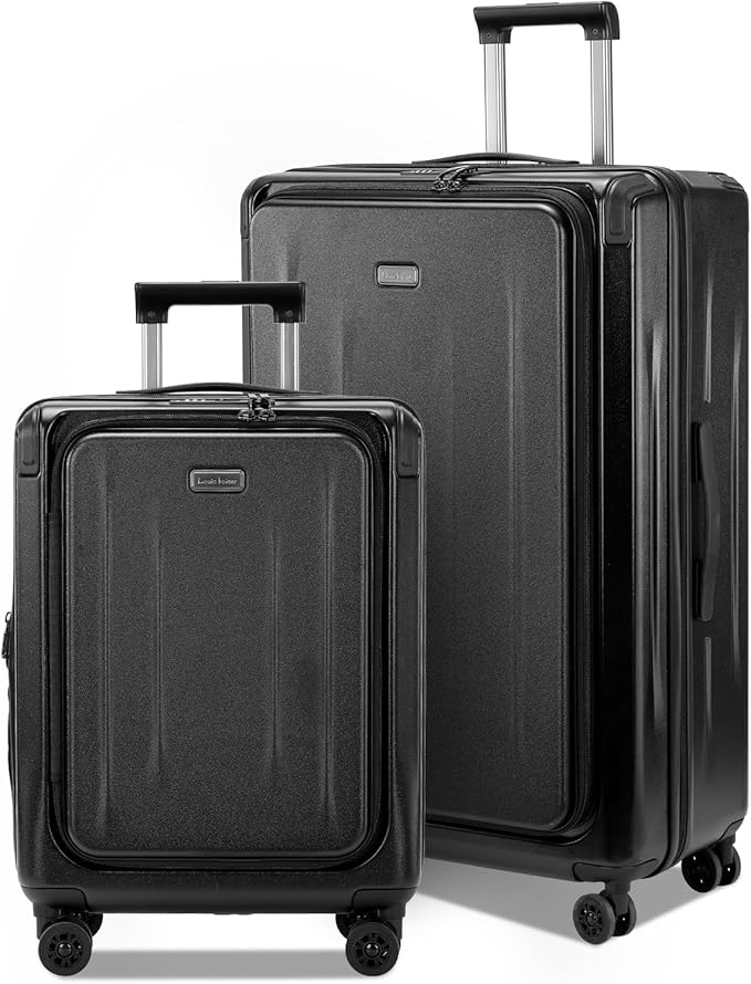 Premium Carry On Luggage, 20Inch&29 Inch Top Opening Airline Approved ABS+PC Hard Shell Suitcases with Silent Wheels, TSA Lock,Front Pocket and Wet-dry Separated Six-piece Set